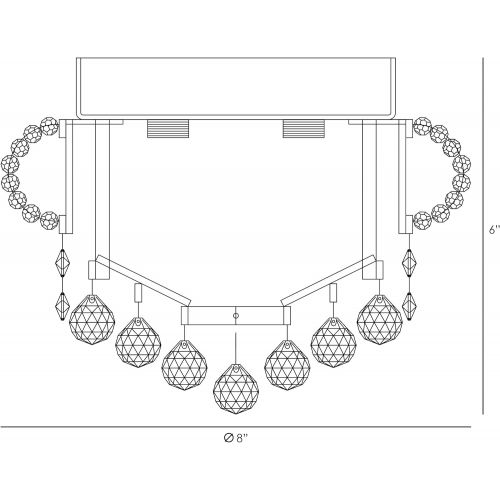  Worldwide Lighting Empire Collection 3 Light Chrome Finish and Clear Crystal Flush Mount Ceiling Light 8 D x 6 H Small