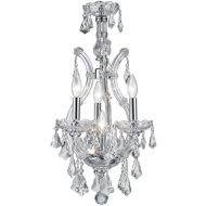 Worldwide Lighting Maria Theresa Collection 4 Light Chrome Finish and Clear Crystal Chandelier 12 D x 22 H Mini