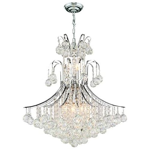  Worldwide Lighting Empire Collection 11 Light Chrome Finish Crystal Chandelier 22 D x 26 H Round Medium