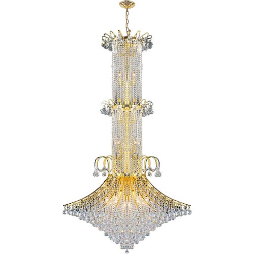  Worldwide Lighting Empire Collection 20 Light Gold Finish Crystal Chandelier 44 D x 72 H Extra Large