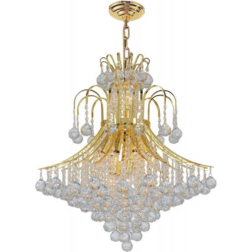  Worldwide Lighting Empire Collection 15 Light Gold Finish Crystal Chandelier 25 D x 31 H Round Large