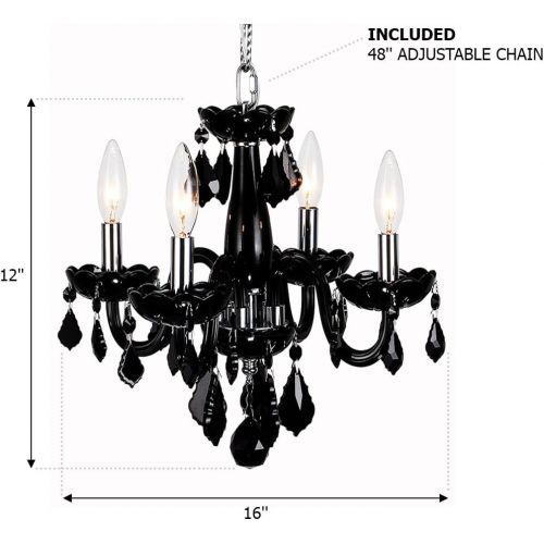  Worldwide Lighting W83100C16-CL Clarion 4 Light Mini Crystal, 16 D x 12 H, Chrome Finish and Clear Crystal Chandelier