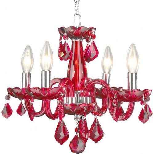  Worldwide Lighting W83100C16-CL Clarion 4 Light Mini Crystal, 16 D x 12 H, Chrome Finish and Clear Crystal Chandelier