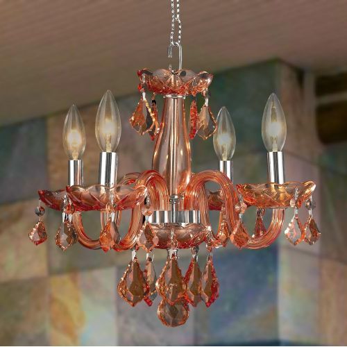  Worldwide Lighting W83100C16-CL Clarion 4 Light Mini Crystal, 16 D x 12 H, Chrome Finish and Clear Crystal Chandelier