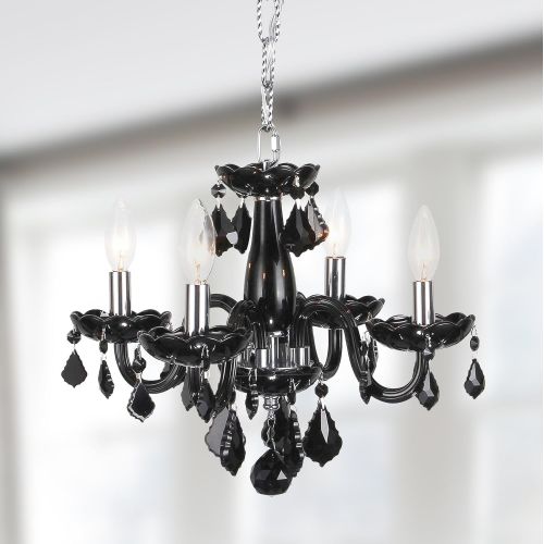  Worldwide Lighting W83100C16-CL Clarion 4 Light Mini Crystal, 16 D x 12 H, Chrome Finish and Clear Crystal Chandelier