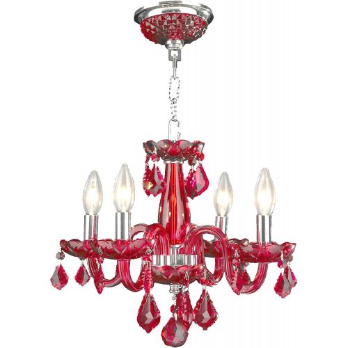  Worldwide Lighting W83100C16-CL Clarion 4 Light Mini Crystal, 16 D x 12 H, Chrome Finish and Clear Crystal Chandelier