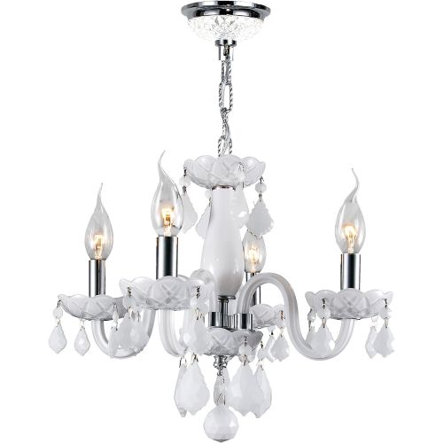  Worldwide Lighting W83100C16-CL Clarion 4 Light Mini Crystal, 16 D x 12 H, Chrome Finish and Clear Crystal Chandelier