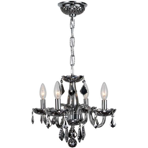  Worldwide Lighting W83100C16-CL Clarion 4 Light Mini Crystal, 16 D x 12 H, Chrome Finish and Clear Crystal Chandelier