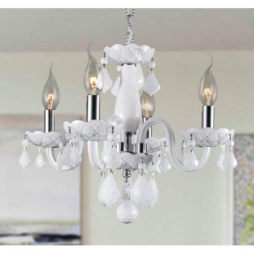  Worldwide Lighting W83100C16-CL Clarion 4 Light Mini Crystal, 16 D x 12 H, Chrome Finish and Clear Crystal Chandelier