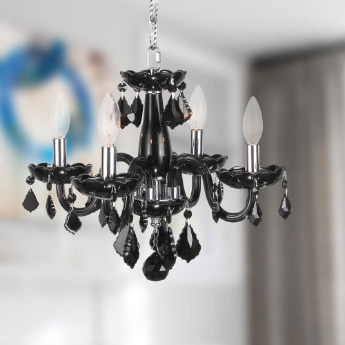  Worldwide Lighting W83100C16-CL Clarion 4 Light Mini Crystal, 16 D x 12 H, Chrome Finish and Clear Crystal Chandelier