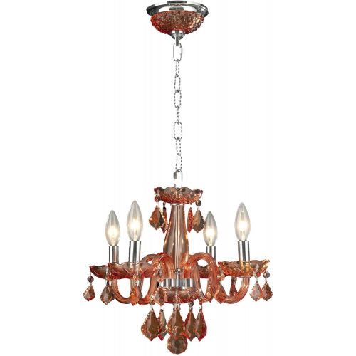  Worldwide Lighting W83100C16-CL Clarion 4 Light Mini Crystal, 16 D x 12 H, Chrome Finish and Clear Crystal Chandelier