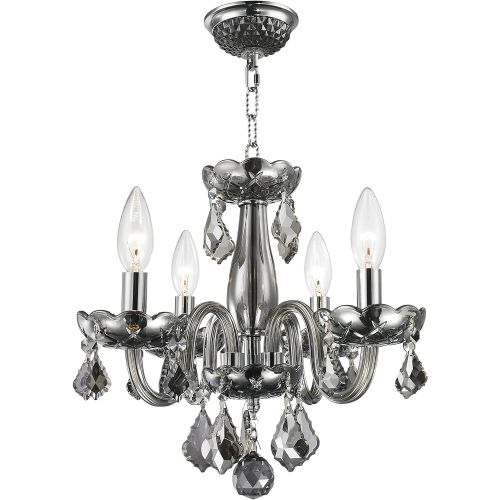  Worldwide Lighting W83100C16-CL Clarion 4 Light Mini Crystal, 16 D x 12 H, Chrome Finish and Clear Crystal Chandelier