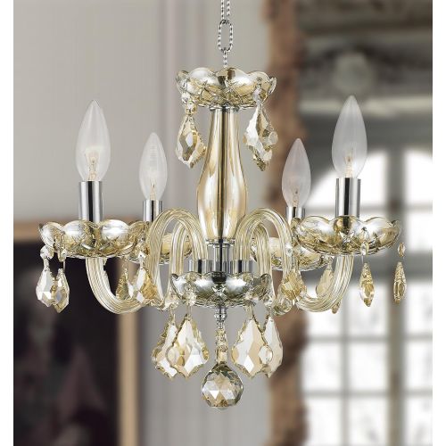  Worldwide Lighting W83100C16-CL Clarion 4 Light Mini Crystal, 16 D x 12 H, Chrome Finish and Clear Crystal Chandelier