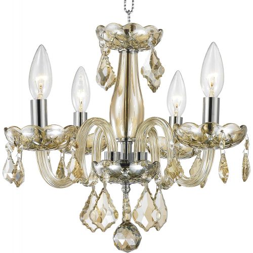  Worldwide Lighting W83100C16-CL Clarion 4 Light Mini Crystal, 16 D x 12 H, Chrome Finish and Clear Crystal Chandelier