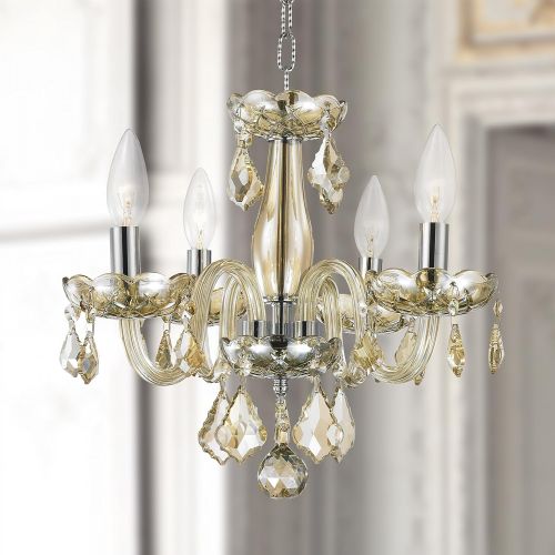  Worldwide Lighting W83100C16-CL Clarion 4 Light Mini Crystal, 16 D x 12 H, Chrome Finish and Clear Crystal Chandelier