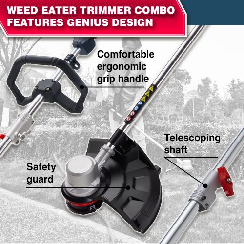  Worth Most Powerful 15” PowerMax 84V Lithium Ion Weed Eater Combo Garden - Cordless Weed Eater and Trimmer - Heavy Duty Weed Eater Trimmers- Brushless Motor - 3 Year Warranty