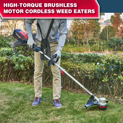  Worth Most Powerful 15” PowerMax 84V Lithium Ion Weed Eater Combo Garden - Cordless Weed Eater and Trimmer - Heavy Duty Weed Eater Trimmers- Brushless Motor - 3 Year Warranty