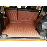 Worth-Mats 3D Full Coverage Waterproof Car Trunk Mat for Jeep Wrangler 2015-2017 2 Door (with Subwoofer on Bottom Trunk)-Brown