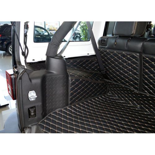  Worth-Mats 3D Full Coverage Waterproof Car Trunk Mat For Jeep Wrangler 2008-2014 2 door (with Subwoofer on right trunk )-Beige