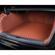 Worth-Mats 3D Full Coverage Waterproof Car Trunk Mat for Jeep Wrangler 2015-2017 4 Door (NO Subwoofer on Bottom Trunk)-Brown