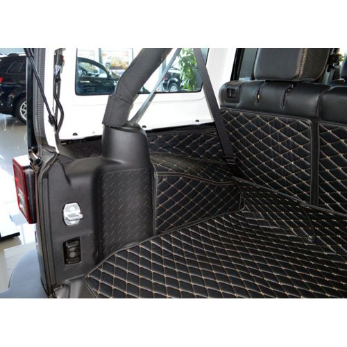  Worth-Mats 3D Full Coverage Waterproof Car Trunk Mat for Jeep Wrangler 2015-2017 4 Door (NO Subwoofer on Bottom Trunk)-Brown