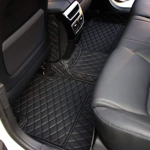  Worth-Mats Custom Fit Luxury XPE Leather Waterproof Floor Mat for Chevrolet Camaro RS 2016 - Black with gold stitching