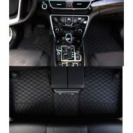 Worth-Mats Custom Fit Luxury XPE Leather Waterproof Floor Mat for BMW X5 2008-2013 5 Seats - Black with Black Stitching