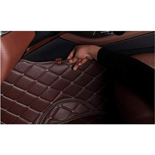  Worth-Mats All Weather Luxury XPE Leather Waterproof Custom Fits Floor Mats for Toyota Camry 2018, Black with Red Stitching)