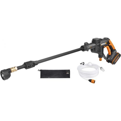  WORX WG629E Akku Hochdruckreiniger Hydroshot 20V  Mobiler Hochdruckreiniger inkl. Multi-Spruehduese, kurze Lanze, Verlangerung fuer Lanze, 6m Schlauch, Tragetasche, Ladegerat & 20V L