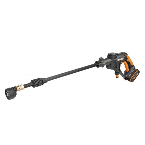  Worx WORX WG629E Akku Hochdruckreiniger Hydroshot 20V  Mobiler Hochdruckreiniger inkl. Multi-Spruehduese, kurze Lanze, Verlaengerung fuer Lanze, 6m Schlauch, Tragetasche, Ladegeraet & 20V L