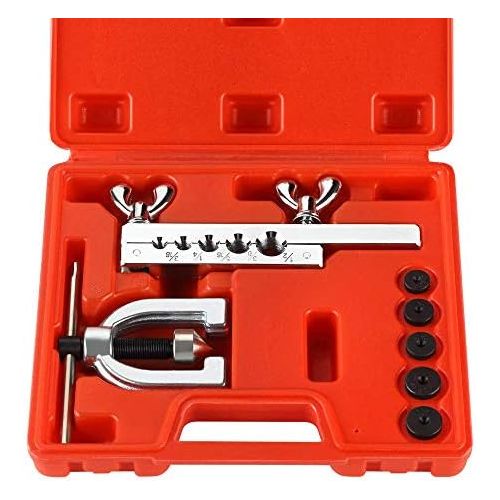  Wostore Auto Double Flaring Tool Kit Copper Aluminum Soft Steel Brake Line and Brass Tubing Tools 45 Degree Flares