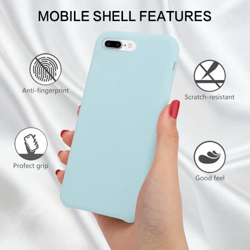  Wouier Liquid Silicone Slim Gel Rubber Candy Colors Back Cover Case for Apple iPhone 7 Plus