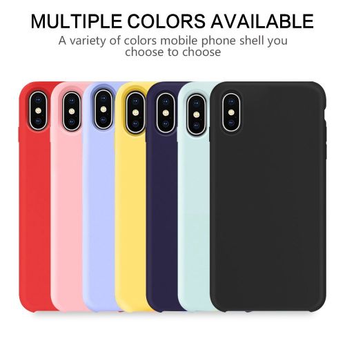  Wouier Liquid Silicone Slim Gel Rubber Candy Colors Back Cover Case for Apple iPhone 7 Plus