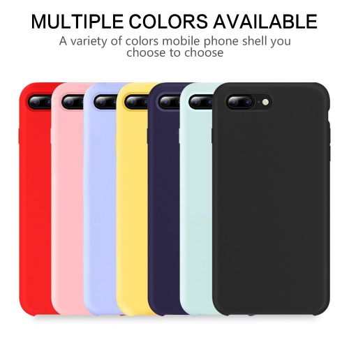  Wouier Liquid Silicone Slim Gel Rubber Candy Colors Back Cover Case for Apple iPhone 7 Plus