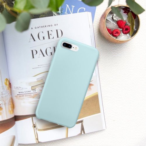  Wouier Liquid Silicone Slim Gel Rubber Candy Colors Back Cover Case for Apple iPhone 7 Plus