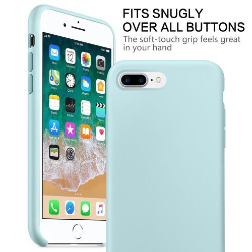  Wouier Liquid Silicone Slim Gel Rubber Candy Colors Back Cover Case for Apple iPhone 7 Plus