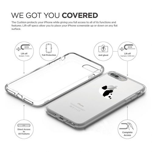  Case for iPhone 7 Plus 5.5,Wouier Thin Case Cover TPU Rubber Gel, Transparent Clear Back Case, Soft Silicone-Panda pattern