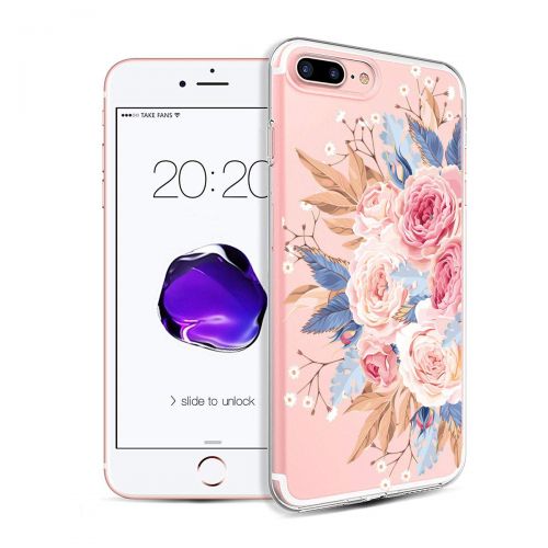  Case for iPhone 7 Plus 5.5,Wouier Thin Case Cover TPU Rubber Gel, Transparent Clear Back Case, Soft Silicone-Panda pattern