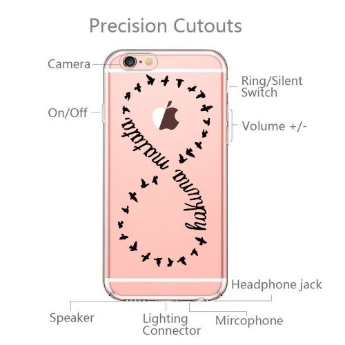  Wouier Case Compatible with iphone 6 6s/6plus 6splus TPU Soft Silicone Transparent Clear Back Cover