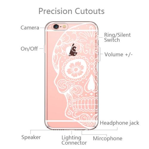  Wouier Case Compatible with iphone 6 6s/6plus 6splus TPU Soft Silicone Transparent Clear Back Cover