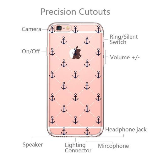  Wouier Case Compatible with iphone 6 6s/6plus 6splus TPU Soft Silicone Transparent Clear Back Cover