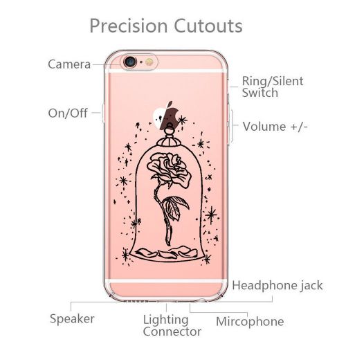  Wouier Case Compatible with iphone 6 6s/6plus 6splus TPU Soft Silicone Transparent Clear Back Cover