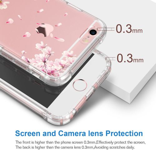  Wouier Case Compatible with iphone 6 6s/6plus 6splus TPU Soft Silicone Transparent Clear Back Cover