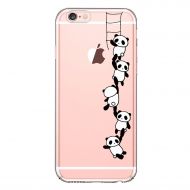 Case for iPhone 6 6S,Wouier Thin Case Cover TPU Rubber Gel 4.7, Transparent Clear Back Case, Soft Silicone-Panda pattern