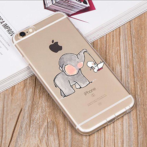  Case for iPhone 6 6S,Wouier Thin Case Cover TPU Rubber Gel 4.7, Transparent Clear Back Case, Soft Silicone-Panda pattern