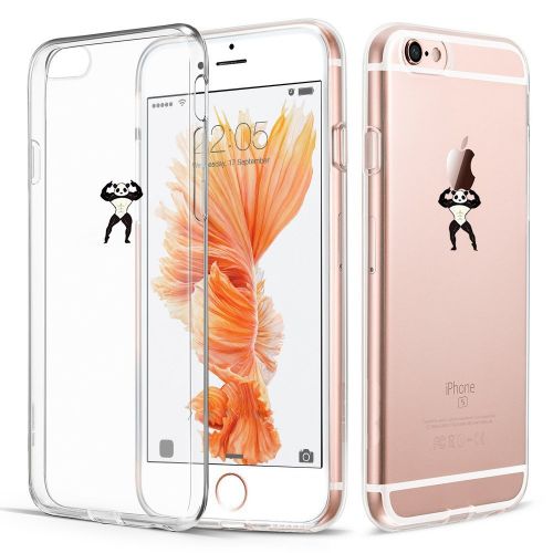  Case for iPhone 6 6S,Wouier Thin Case Cover TPU Rubber Gel 4.7, Transparent Clear Back Case, Soft Silicone-Panda pattern