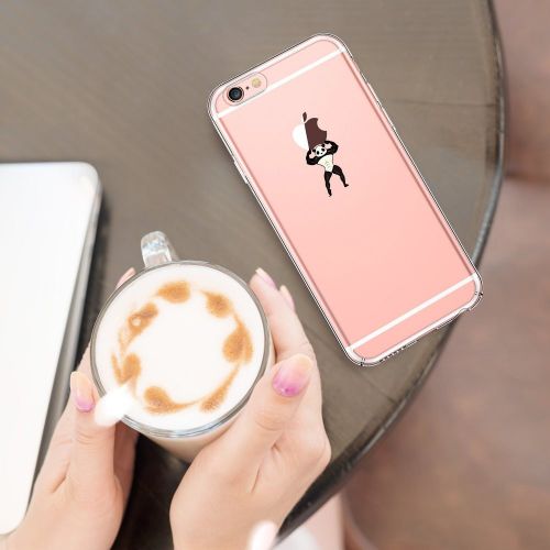  Case for iPhone 6 6S,Wouier Thin Case Cover TPU Rubber Gel 4.7, Transparent Clear Back Case, Soft Silicone-Panda pattern