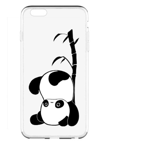  Case for iPhone 6 6S,Wouier Thin Case Cover TPU Rubber Gel 4.7, Transparent Clear Back Case, Soft Silicone-Panda pattern