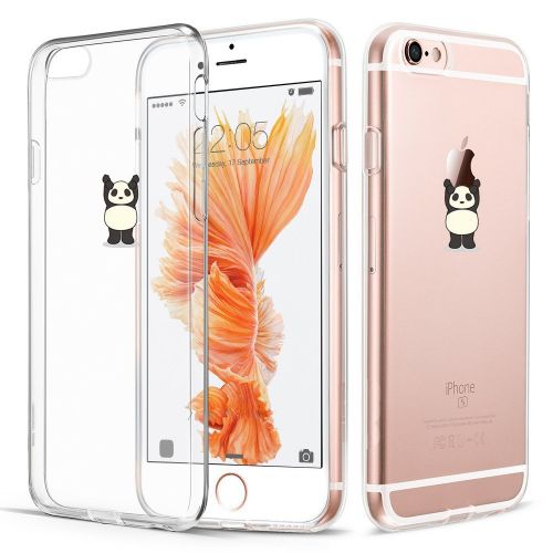  Case for iPhone 6 6S,Wouier Thin Case Cover TPU Rubber Gel 4.7, Transparent Clear Back Case, Soft Silicone-Panda pattern