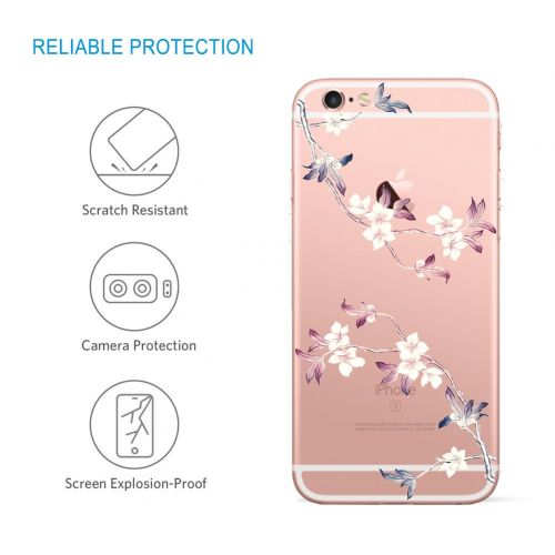  Case for iPhone 6 6S,Wouier Thin Case Cover TPU Rubber Gel 4.7, Transparent Clear Back Case, Soft Silicone-Panda pattern